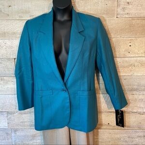 Vintage deadstock Marjorie Hamilton‎  women’s teal blazer in size 12